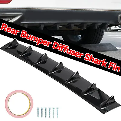 33  Universal Gloss Black Car Rear Bumper 7 Shark Fins Spoiler Wing Lip Diffuser • $19.99