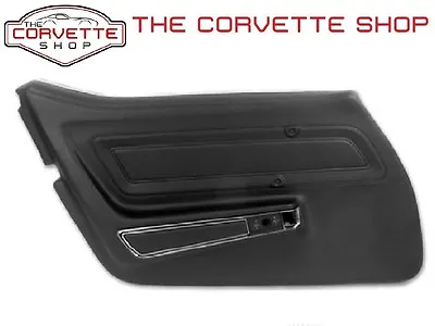 C3 Corvette Standard Door Panel Black Left Hand LH Std 1970-1976  442320 • $716.97