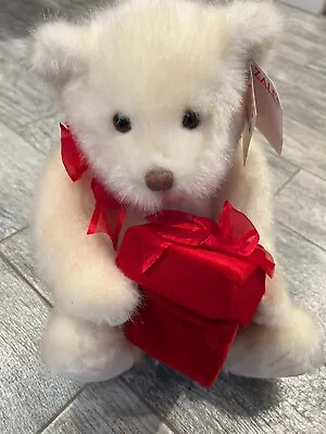 $21.11 • Buy NWT Gund Make A Wish Zales Plush Cream Teddy Bear Holding Red Gift Box Christmas
