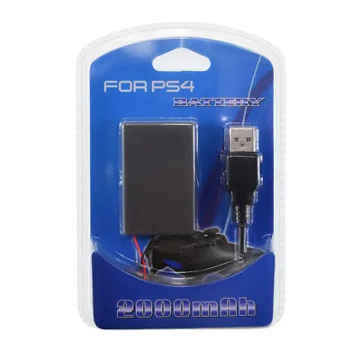 $12.27 • Buy Rechargeable Battery For PS4 Controller 2000mAh Replacement & Charging Cable