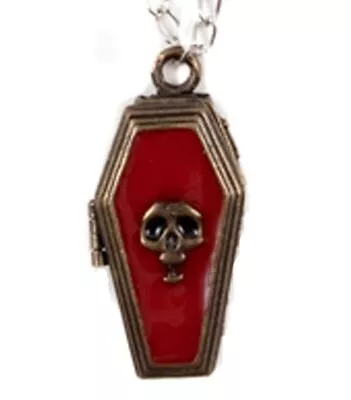 Funky Gothic COFFIN POISON NECKLACE LOCKET Skull Vampire Message Box Jewelry-NEW • $12.97