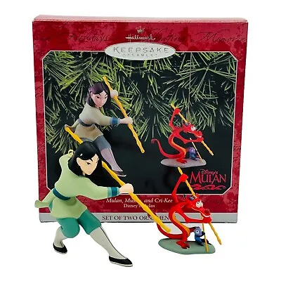 Hallmark Disney Mulan Mushy & Cri-Kee Christmas Ornament Set Of 2 NEW IN BOX • $24.95
