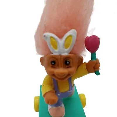 Vintage Easter Russ Troll Rabbit Bunny Ears Skateboard Scooter Overalls 2 Inch A • $4.99