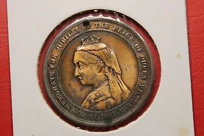 *  1887 Coronation Jubilee Bronze Medal Launceston Queen Victoria 31mm #dsa36 • $16.19