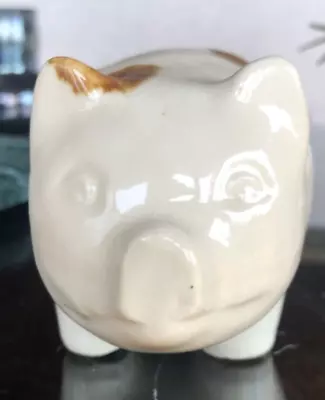 Adorable VINTAGE Bank POTTERY PIG BENNINGTON  PIGGY STONEWARE • $21