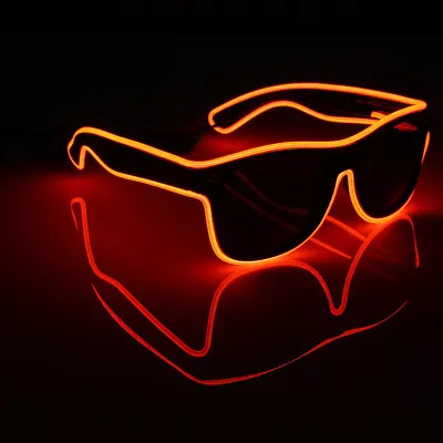  LED Light Up Flashing Neon Rave Glasses El Wire Luminous Sunglasses Party Disco • $8.93