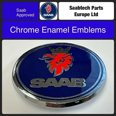 Chrome Enamel Saab 9-3 93 900 NG900 9000 Badge Bonnet Emblem 5289871 • £23.50