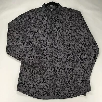 CARBON Men's Shirt Size XL Slim Fit Animal Print Gray Long Sleeve • $14.99