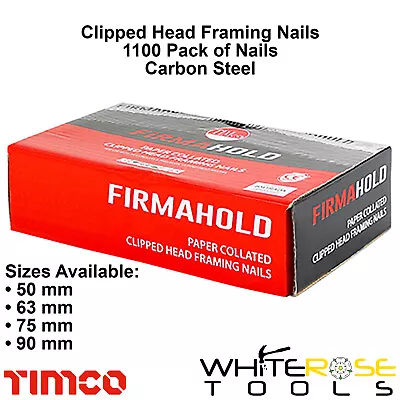 FirmaHold Clipped Head Collated Framing Nails 1100pk No Gas Carbon Steel 1st Fix • £33.75