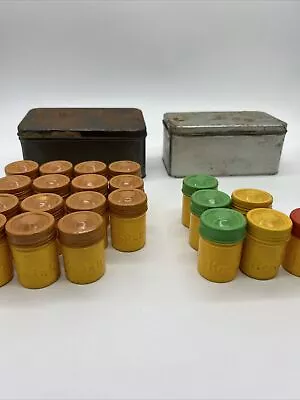 Vintage Kodak 35mm Metal Film Lot Of 21 Canisters Green Yellow Red And Brown • $79