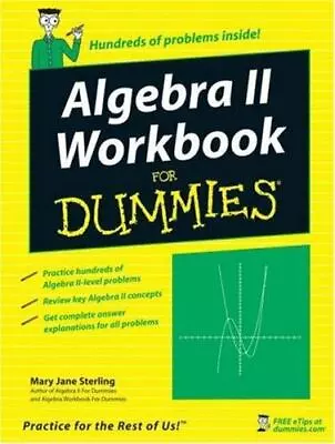 Algebra II Workbook For Dummies By Sterling Mary Jane • $4.84