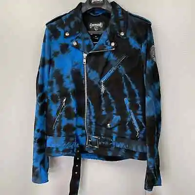 Schott NYC X Grateful Dead Mens Perfecto Motorcycle Jacket Tie Dye Suede Medium • $799.99