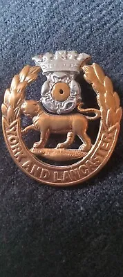 York And Lancaster Regiment Cap Badge. Old Queens Crown. • £7