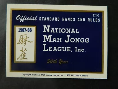 1987-88 National Mah Jongg League Rules  Game Card • $17.95