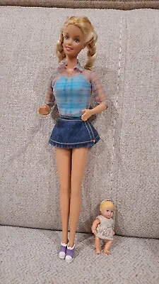 Walking Barbie & Baby Sister Krissy Doll 1999 Mattel. VINTAGE • £28.99