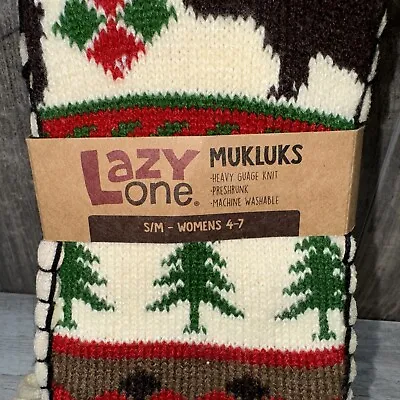 New Lazy One Mukluks Women's Size S/M 4-7 Mukluk Slippers Bear Trees • $7.46