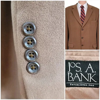Jos A Bank Mens Blazer Sport Coat Two Button Casual Jacket 46XL Cashmere Suits • $36.59