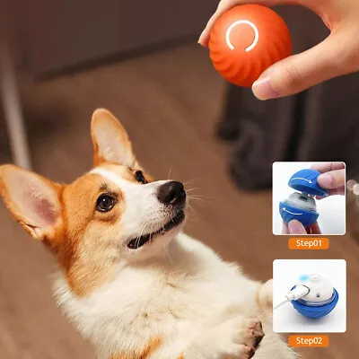 Electronic Smart Dog Toy Ball  Interactive Pet Automatic Moving Ball Gift Orange • $8.95