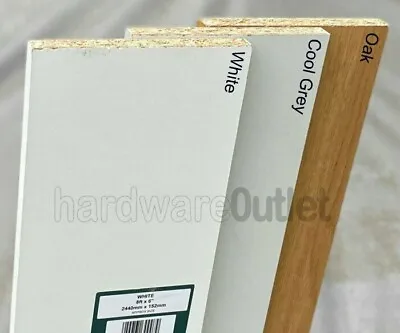 £2.12 • Buy Melamine Faced Chipboard Conti Board - WHITE OAK & GREY 15mm Twin Slot Shelving 