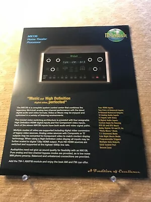 Original Mcintosh-mx136 Home Theater Processor -  Spec Insert D902 • $10.99