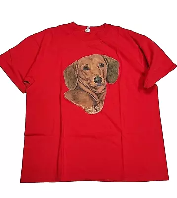 Vintage Robert J. May Dachshund Graphic Print Short-Sleeve T-Shirt Adult XL • $23