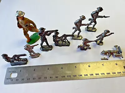 Lot Of 10 Vintage Cast Metal Military Toy Soldiers Army Men Figures • $12.99