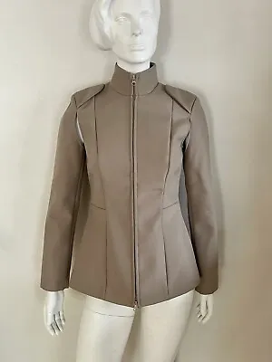Maison Margiela For H&M Brown Standing Collar Structured Cut-Out Jacket 8 Small • $77.50