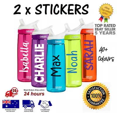 $6 • Buy 2 X Water Bottle NAME LABELS STICKERS Personalised Kids School Lunch Box Drink