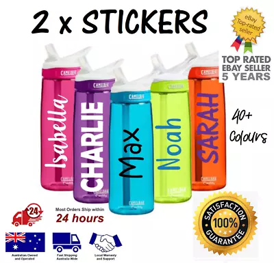 2 X Water Bottle NAME LABELS STICKERS Personalised Kids School Lunch Box Drink • $7