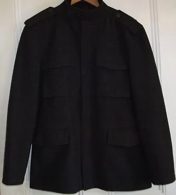 Peter Werth Man Grey Wool Blend Hacking Military Style Tunic Jacket Lined UK M/L • £3.50