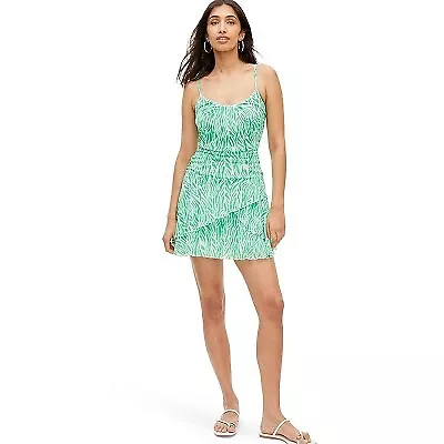 Women's Strappy Mesh Sea Twig Green Mini Dress - DVF • $13.99