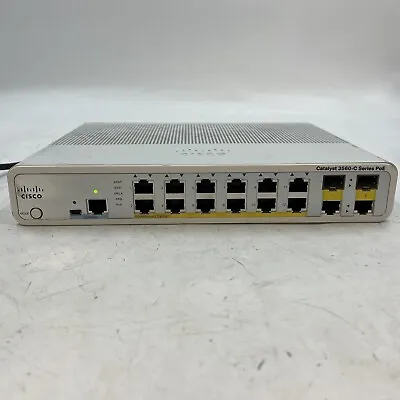 Cisco Catalyst WS-C3560C-12PC-S 12-Port Managed PoE Switch. Tested For Power. • $51.80