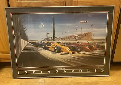 DAVID LORD  FIRST TURN FURY  INDIANAPOLIS HAND SIGNED Framed POSTER Indy 500 • $375