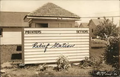 Outhouse 1941 RPPC Bathroom  Relief Station -Pointers & Setters Postcard Vintage • $12.99