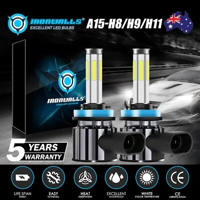 $42.99 • Buy H9 H11 6Sides LED Headlight Globes Bulbs For Holden VE Commodore SSV SS SV6 HSV