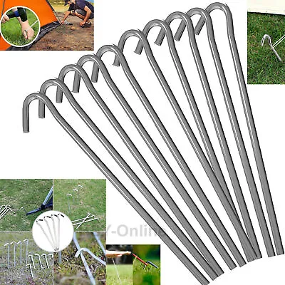 Tent Pegs Galvanised Metal Steel Camping Canopy Gazebo Pond Netting Awnings Lot • £1.99