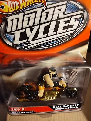 Hot Wheels City 2012 Airy 8 With Rider Brown Motorcycle Rare  • $26