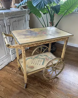 Antique Vintage Wood Tea Cart Serving Bar • $300