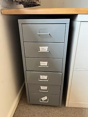 Slim Filing Cabinet. Grey With 6 Drawers. • £0.99