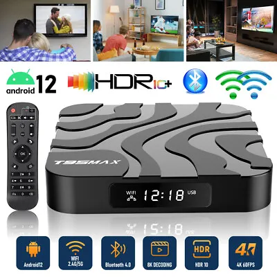 6K Streamer UHD 5G Wifi 3D Android 12.0 Quad Smart TV Box Media Player Bluetooth • $39.99