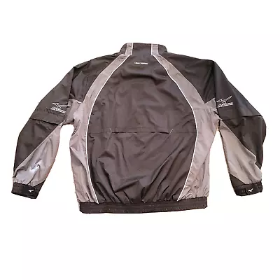 Mizuno Mens ImpermaLite Waterproof Windbreaker Jacket Black Snap Off Sleeves XXL • $38