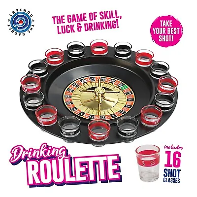 Drinking Roulette Game Shot Spin Wheel Hen Stag Party 16 Glasses For Adults 18+ • £6.85