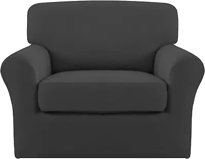 Easy-Going 2 Pieces Microfiber Stretch Chair Slipcover – Spandex Soft Fitted Pet • $40.38