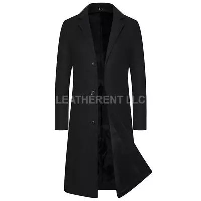 Mens Winter Warm Formal Trench Coat Long Smart Work Tops Outwear Overcoat • $152.99