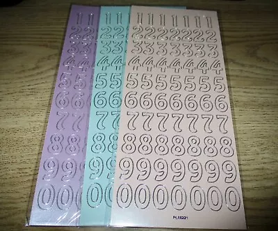 Medium Size Numbers Peel Off Sticker Sheet Card Making Craft Colour Choice • £1.70