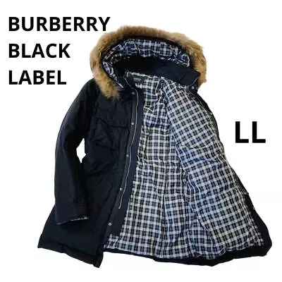 Authentic Burberry Black Label Down Coat Fur Black XL Men's • $290