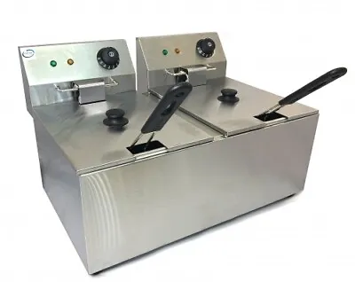 £138.99 • Buy Chef Hub Commercial Counter Top Electric 8 Litre Double Deep Fat Fryer 