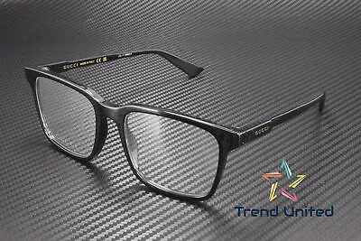 GUCCI GG1120O 001 Rectangular Squared Black Demo Lens 55 Mm Men's Eyeglasses • $133.97