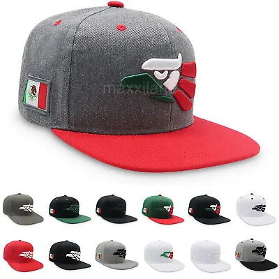 Mexican Snapback Hat Hecho En Mexico Eagle Aguila Flat Bill Hats Baseball Cap • $7.99