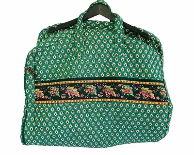 Vera Bradley Quilted Garment Bag Travel Retired Greenfield Pattern Green Floral • $34.99